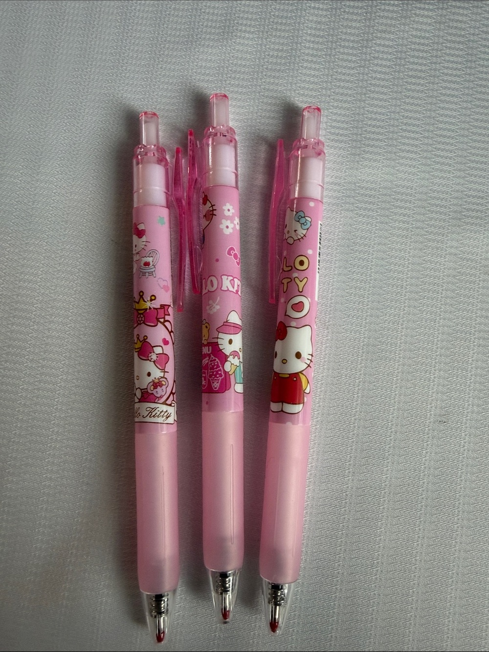 Set of (3) Hello Kitty Pink Character Retractable Gel
